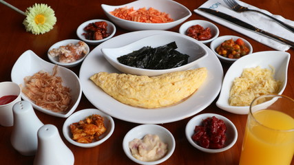 Breakfast Set Up On Restaurant