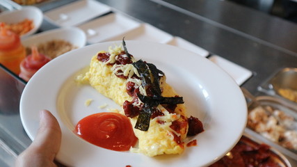 Breakfast Set Up On Restaurant