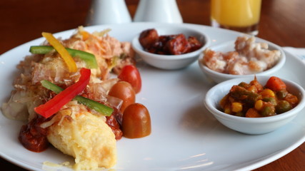 Breakfast Set Up On Restaurant