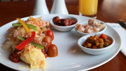 Breakfast Set Up On Restaurant