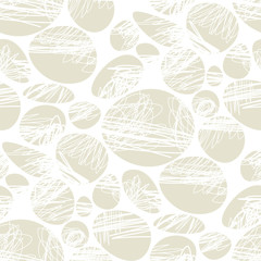 Ovals and ellipses with scribbles seamless pattern