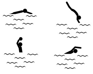 Piktogramm sportliche Aktivitäten im Wasser