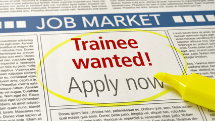 Job ad in a newspaper - Trainee wanted