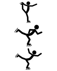 Piktogramm  Schlittschuhlaufen im Winter