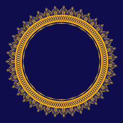 Gold Mandala for Henna, Mehndi, card, decoration. Curcular pattern.