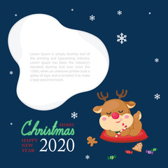 Fototapeta premium Christmas festive template. Greeting card for Christmas and New year with Santa claus