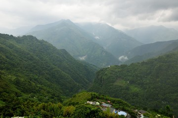 Naklejka premium Mountain landscape-Mountain View Resort in the Hsinchu,Taiwan.