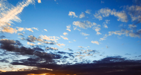 Plakat Sunshine clouds sky during morning background