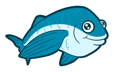 Cheerful cartoon flying fish