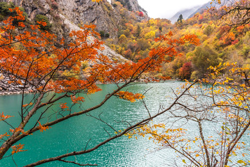 fall in mountains in Sichuan China