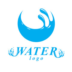 Naklejka premium Global water circulation vector sign for use as business emblem in spa and resort organizations. Living in harmony with nature concept.