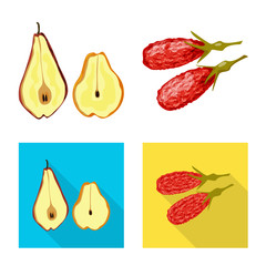Isolated object of food  and raw  symbol. Set of food  and nature   stock vector illustration.
