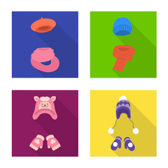 Vector illustration of shopping and warm icon. Set of shopping and texture vector icon for stock.