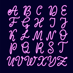 Hand drawn lettering font, alphabet