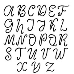 Hand drawn lettering font, alphabet