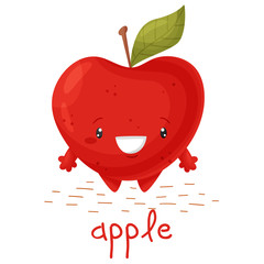 Poster with cute apple