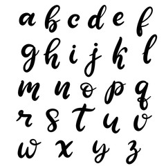 Hand drawn lettering font, alphabet