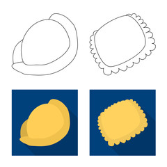 Isolated object of products  and cooking icon. Set of products  and appetizer stock vector illustration.