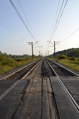 Fototapeta na wymiar Railway leaves into the distance 