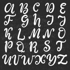 Hand drawn lettering font, alphabet