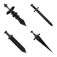 Isolated object of sharp and blade  icon. Set of sharp and dagger  stock vector illustration.