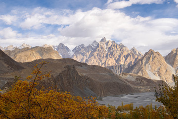 beautiful nature landscape view from Passu Pakistan in autumn