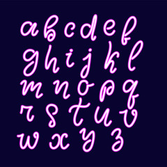 Hand drawn lettering font, alphabet