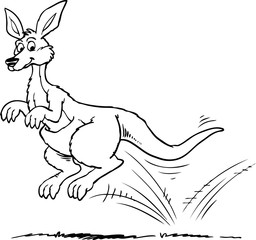 kangaroos jump in graphics on a white background vector