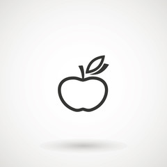 Apple fruit line icon. Organic nutrition healthy food. Hand draw illustration. Apple Isolated on white background. - Vector.