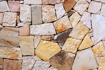 Pattern of decorative colorful stone wall background. Stone wall texture abstract wall