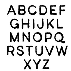 Hand drawn lettering font, alphabet