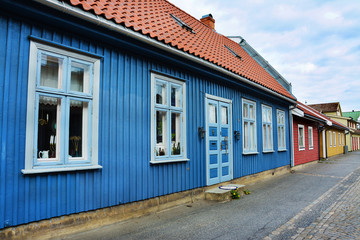 kolorowe domy w Moss, Norwegia © VinyLove Foto