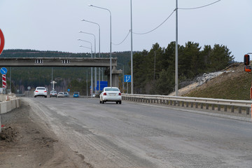 Naklejka premium New Road bridge under construction over the highway