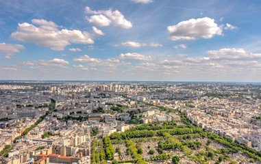 Paris cityscape from above