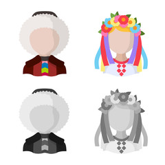 Vector design of imitator and resident sign. Collection of imitator and culture stock vector illustration.