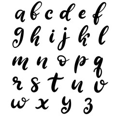 Hand drawn lettering font, alphabet