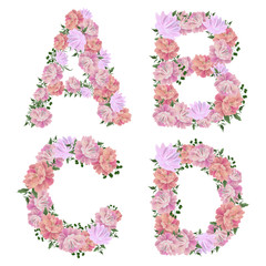 alphabet with flowers