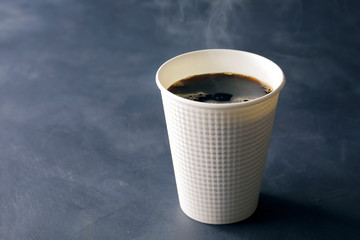 コーヒー　Coffee cup on dark background