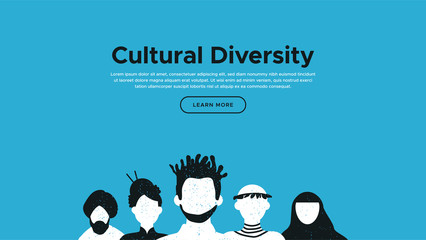 Diverse culture landing page template concept