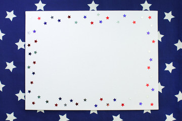 Fototapeta premium 4th of July American Independence Day decorations. Flat lay, top view, copy space