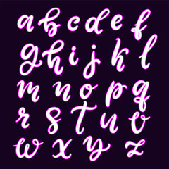 Hand drawn lettering font, alphabet