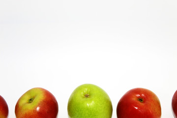 Apples lie on a white background