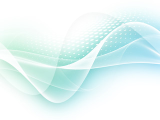 Abstract pastel blue and green smooth wave motion illustration