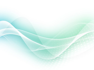 Abstract pastel blue and green smooth wave motion illustration