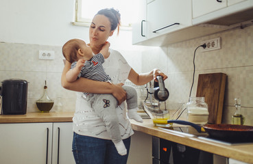 Happy mother with her child. Happy motherhood.