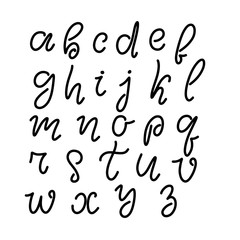 Hand drawn lettering font, alphabet