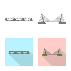 Vector design of connection and design logo. Collection of connection and side stock vector illustration.