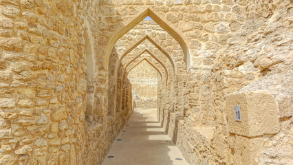 Fototapeta na wymiar Arches at Al Qalat Fort, Qal'at al-Bahrain