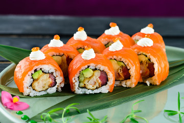 Philadelphia roll with tuna and avocado