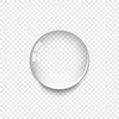 Realistic Water Drop with shadow isolated on transparent background. Water drop icon